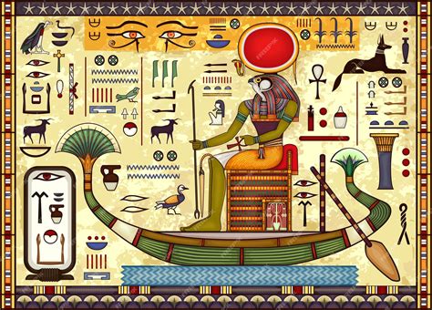 Premium Vector Ancient Egypt Backgroundegyptian Hieroglyph And Symbolancient Culture Sing And