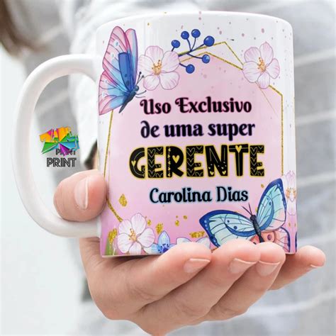 Caneca Para Gerente - Caneca Porcelana para GERENTE personalizada com nome - est. Borboletas ...