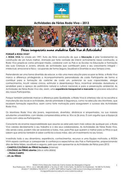 Pdf Actividades De F Rias Roda Viva Part Doc Files