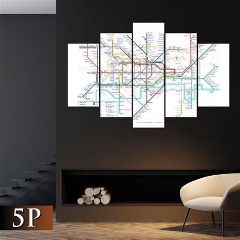 London Tube Map Canvas, Tube Map Wall Art, Subway Wall Decor, Metro Map Print, Tube Map Wall ...