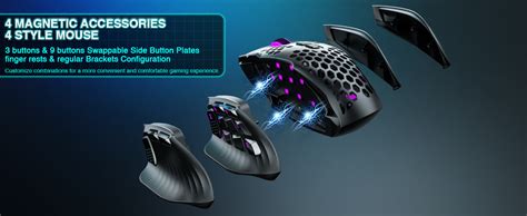 SM809 Pro Wireless MMO Gaming Mouse with 9 Side Buttons,24000 DPI ...