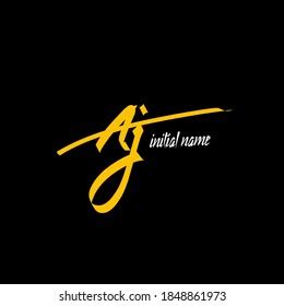 Aj Initial Handwriting Logo Vector Stock Vector Royalty Free