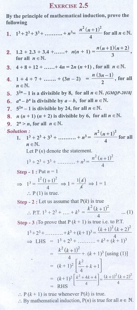 Exercise Mathematical Induction Problem Questions With Answer