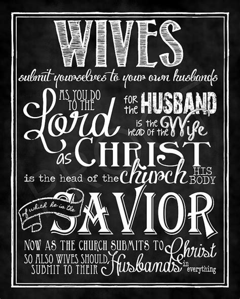 Scripture Art Ephesians 5 22 24 Chalkboard Print Etsy