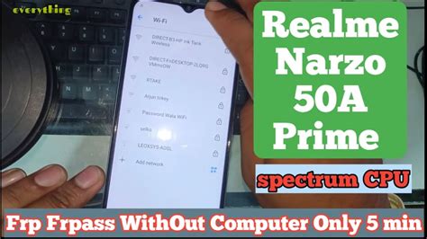 Realme Narzo 50A Prime Frp Bypass Bina Computer Umt Fail Realme