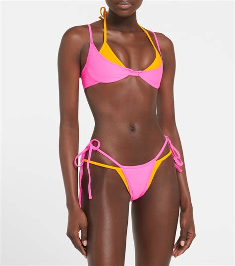 Same Double Layer Bikini Top In Pink Orange Modesens