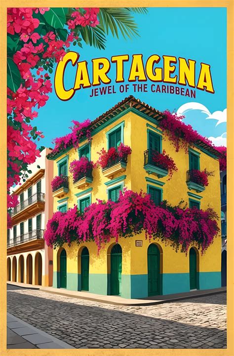 Add the vibrant charm of Cartagena to your decor with this vintage