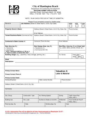 Form Ca Building Permit Application City Of Huntington