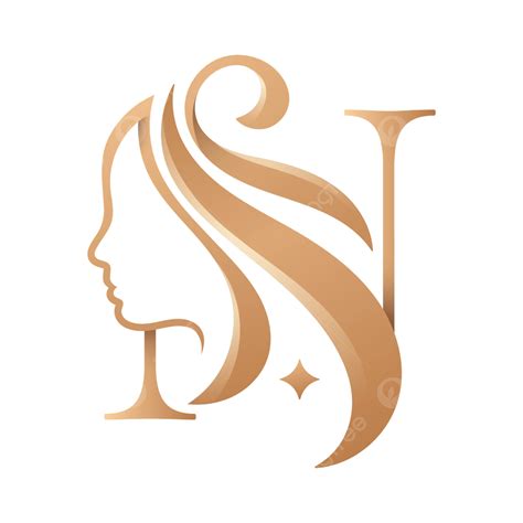 Beauty Monogram Letter N Woman Silhouette Logo Design Vector N Woman