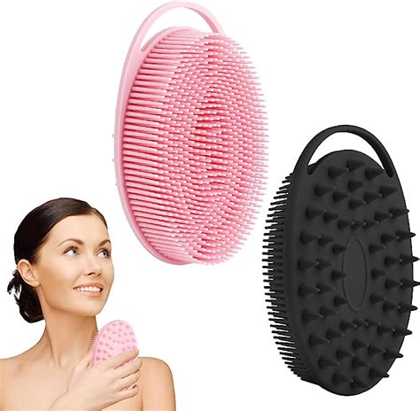 2 Pcs Silicone Body Scrubber Exfoliating Body Scrubber Soft Silicone