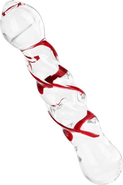 Eis Dildo Glazen Dildo Met Spiraalstructuur Borosilicaatglas Bol