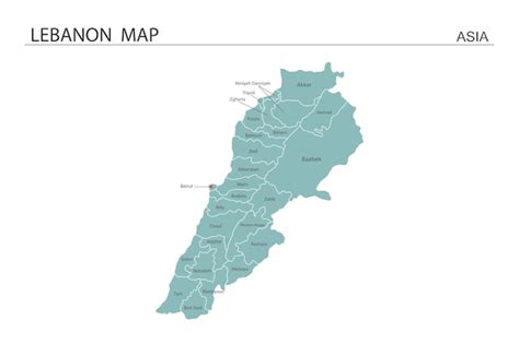 Libanon Kaart Vector Illustratie Kaart Hebben Alle Provincies En