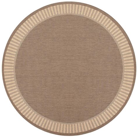 Couristan Recife Wicker Stitch Cocoa Natural 9 Ft X 9 Ft Round Indoor