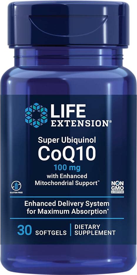 Life Extension Super Ubiquinol CoQ10 100 mg 60 Cápsulas Blandas