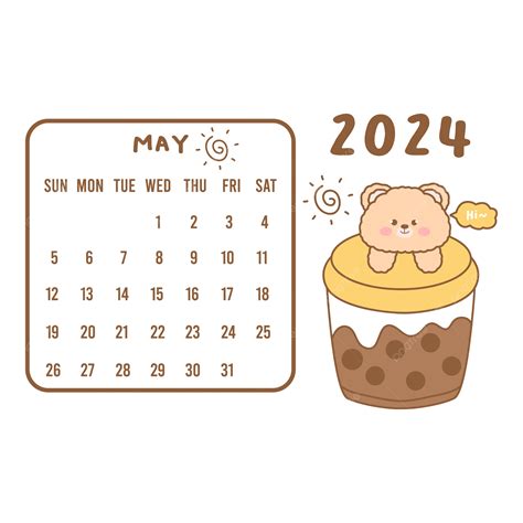 Cute Calendar May Vector May Calendar Cute Calendar Png