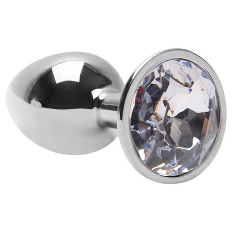 Plug Anal Pequeno Em Metal Cromado Pedra Brilhante Plug Sexual Parceiro Anant