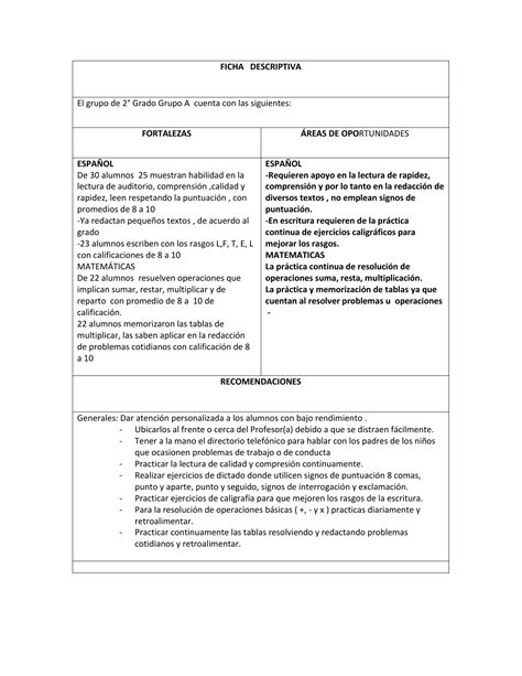 Fichas Descriptivas Educacion Fisica Secundaria 5