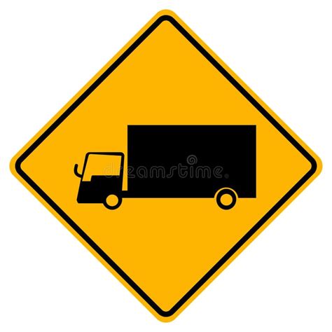 Warning Truck Traffic Road Yellow Symbol Sign Isolate On White