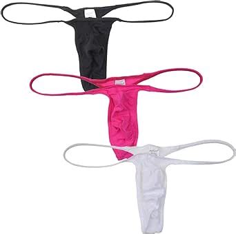 Orocojuco Men Spandex Micro Thong Shadow Stripe Narrow Pouch Underwear String Mini Bikini