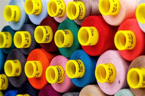 Premium Photo Set Of Multicolored Spools Of Thread For Sewing