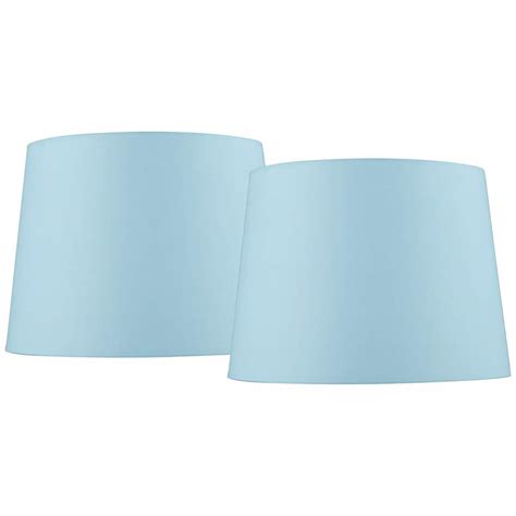 Springcrest Ella Soft Blue Drum Lamp Shades 11x13x95 Spider Set Of 2