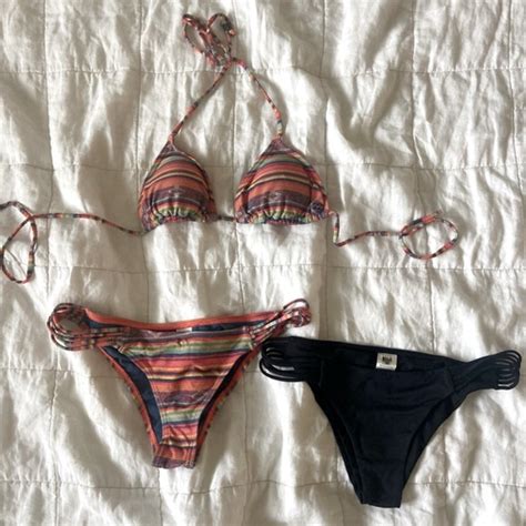 Billabong Tribal Bikini Set Black Bikini Bottoms Gem