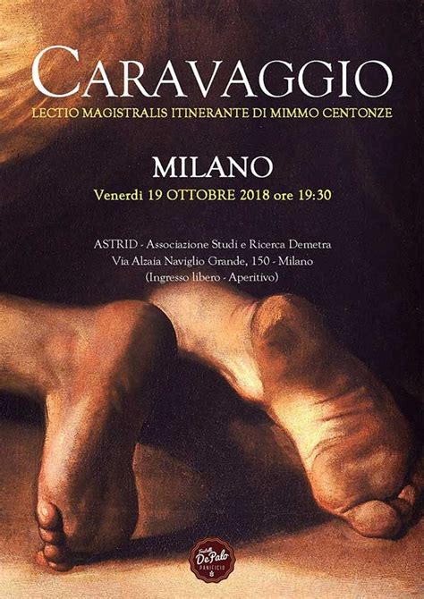 Milano Lectio Magistralis Di Mimmo Centonze Su Caravaggio Arte Magazine