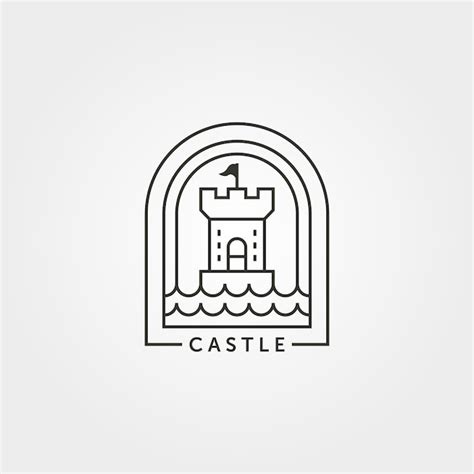 Premium Vector Castle Logo Vector Line Art Minimal Illustration