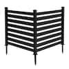 LUE BONA 38 In W X 46 In H Black Outdoor No Dig Fence Poly Plastic