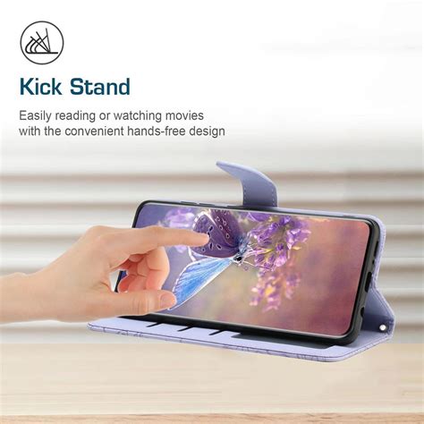 For Infinix Hot 50 Pro 4G Skin Feel Butterfly Embossed Flip Leather Phone Case Purple