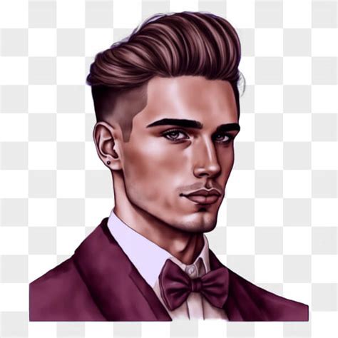 Descarga Hombre Elegante Con Traje Morado Y Corbata De Lazo Png En