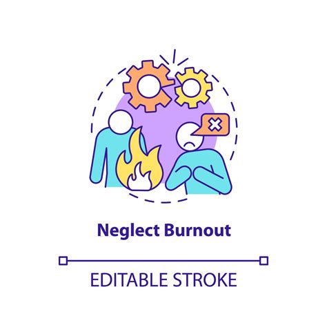 Neglect burnout concept icon. Feeling incompetent. Type of burnout