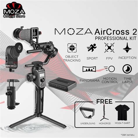 Jual MOZA AirCross 2 Professional Kit 3-Axis Handheld Gimbal Stabilizer ...