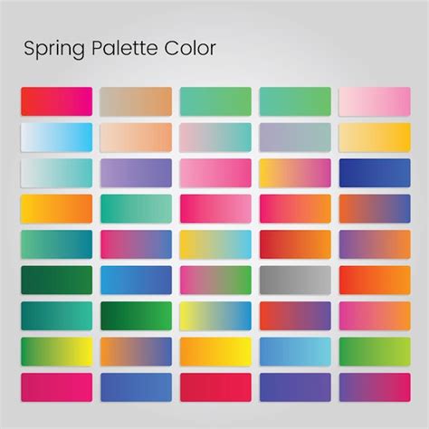 Paleta De Cores Primavera Suave - Paleta de gradientes de cores de primavera suave vetor grande conjunto ...