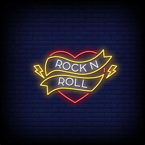 Rock And Roll Neon Signs Style Text Vector 2185932 Vector Art At Vecteezy