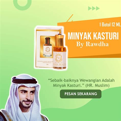 Jual Minyak Wangi Parfum Kasturi Kuning Asli Arab Saudi 12ml Rawdha