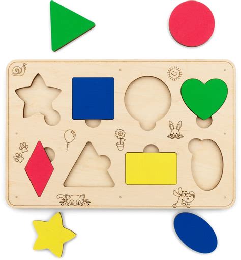 Сортер деревянный развивающий Геометрические фигуры EWA — Eco Wood Art ...