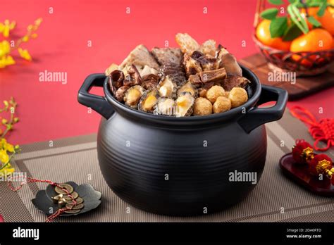 Traditional Food Of Chinese Lunar New Year Buddha Jumps Over The Wall