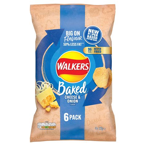 Walkers Baked Crisps Cheese Onion 6 Pack 22 G