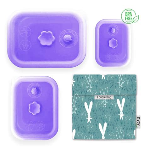 nyze purple container pcs set pc bunny foodie bag ntuc fairprice