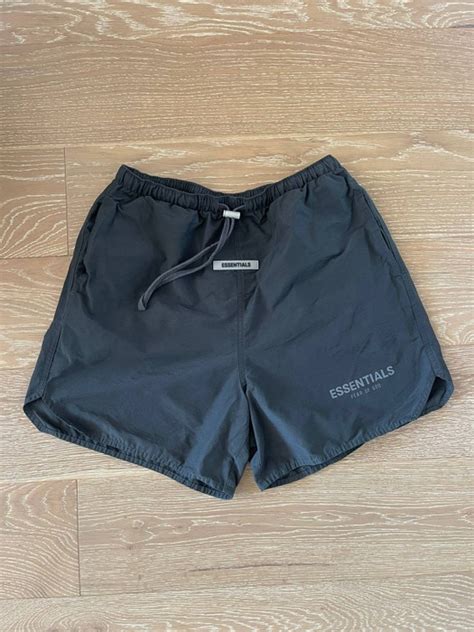 Fear Of God Fear Of God Essentials Black Nylon Track Shorts S Grailed