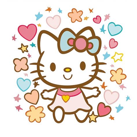 Desenho Animado Hello Kitty Desenho Colorido - 16h Desenho de desenho animado de Hello Kitty em um fundo branco ...