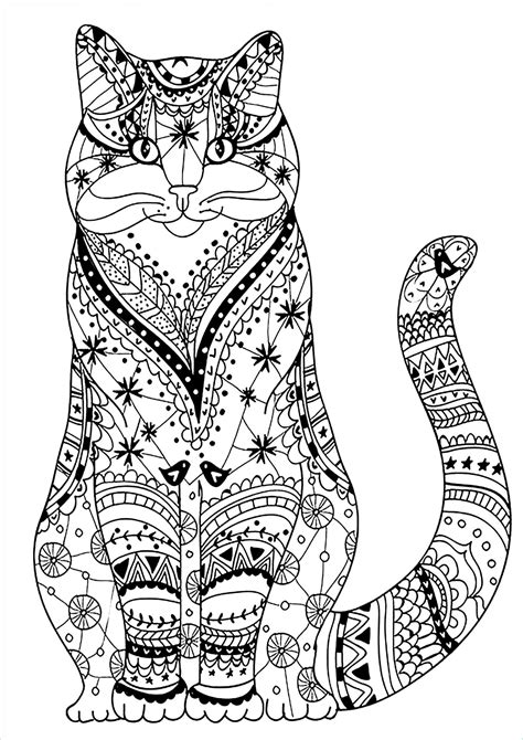 Mandala à Imprimer Chat Bestof Stock Chat Sage Zentangle Chats