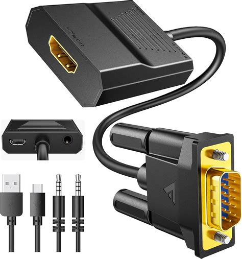 FOINNEX Adattatore Da VGA A HDMI 1080P Convertitore VGA To HDMI Con