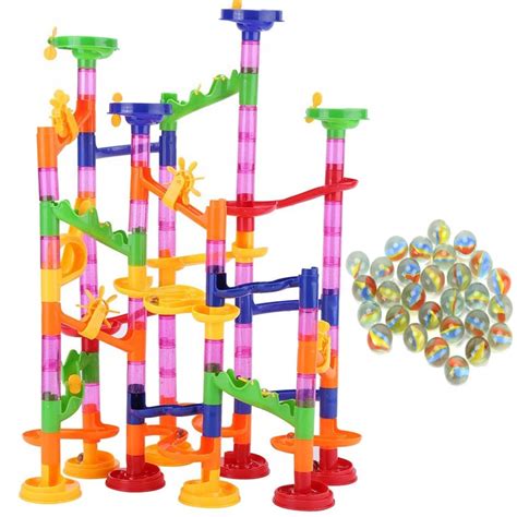 TOR KULKOWY 105 elementów Wyścig KULODROM XXL Marble Run Kulki 30 sztuk