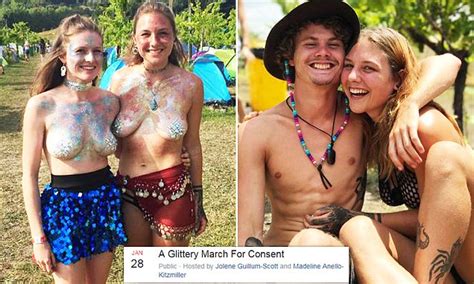 Glitter Boob Woman Organises Topless March In Auckland Daily Mail Online