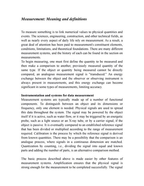 measurement meaning  definitions  sciences engineering