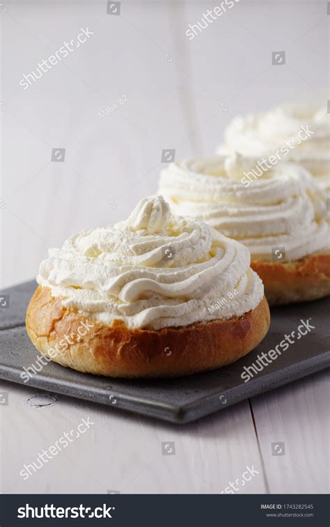 Scottish Cream Buns Whipped Cream Stock Photo 1743282545 Shutterstock