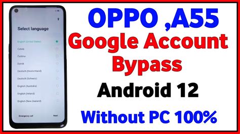 Oppo A55 FRP Bypass Android 12 Oppa A55 Google Account Bypass YouTube