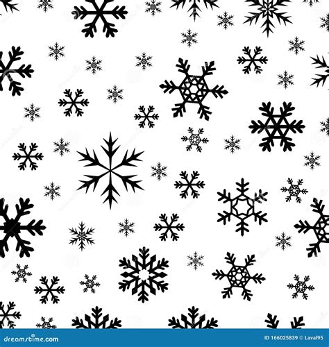 Seamless Pattern With Snowflakes Winter Season Stock Illustration